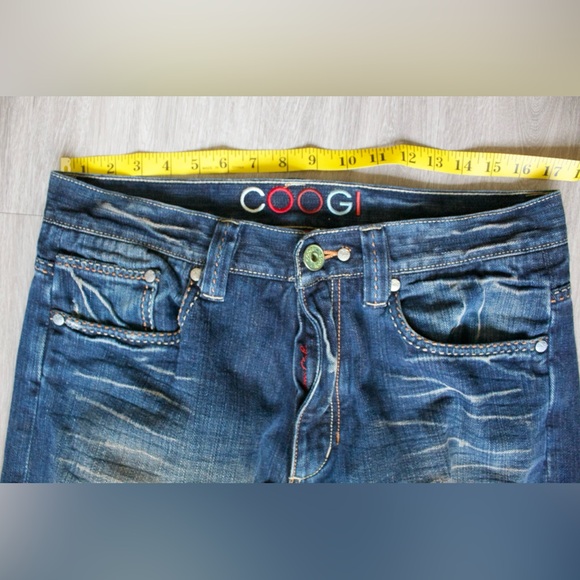 VINTAGE Coogi Jeans Mens 34x34 Blue Straight Baggy Hip Hop Embroidered Denim - Picture 4 of 5